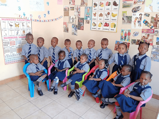 St. Scholastica pupils together in their classroom